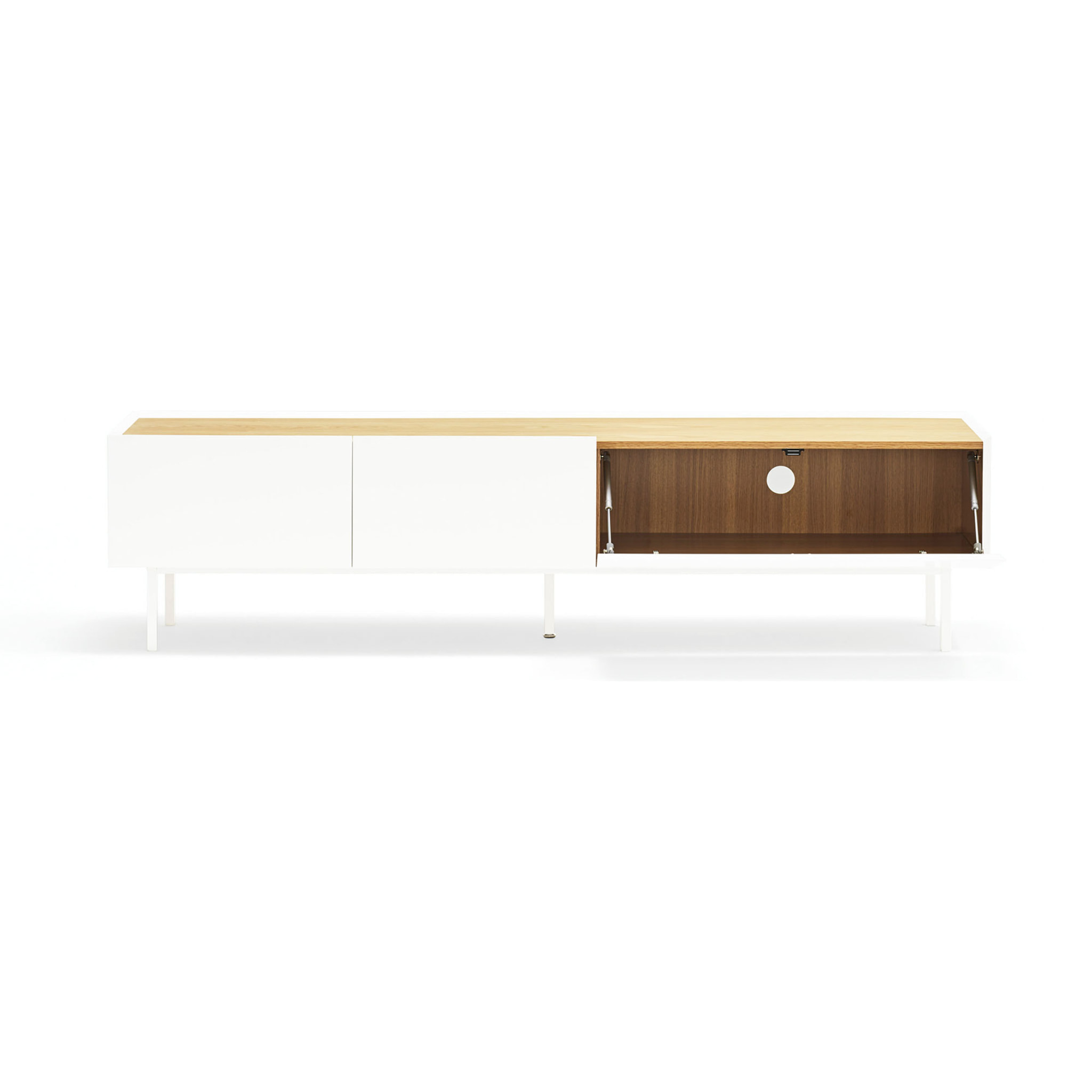 Mueble de televisión Arista con 2 cajones y 1 puerta abatible blanco