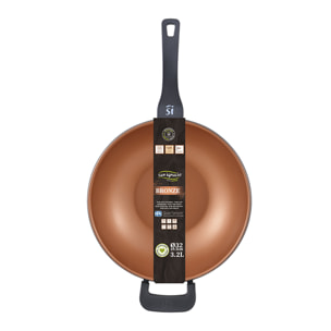 Wok 32 x 9,5 cm San Ignacio Bronze en aluminio fundido apto para induccion
