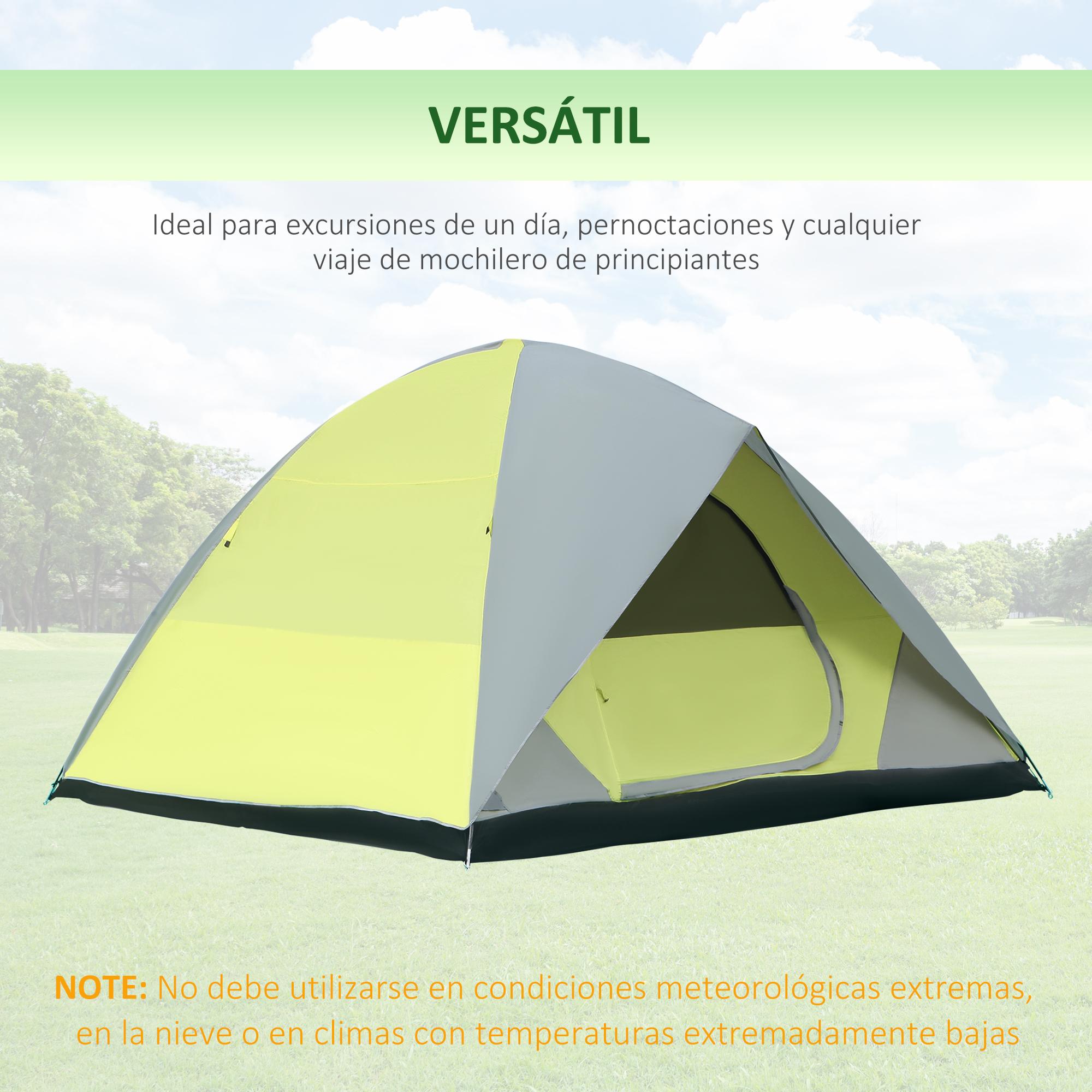 Tienda de Campaña Familiar para 6 Personas UPF30+ Impermeable 300x300x185cm Gris