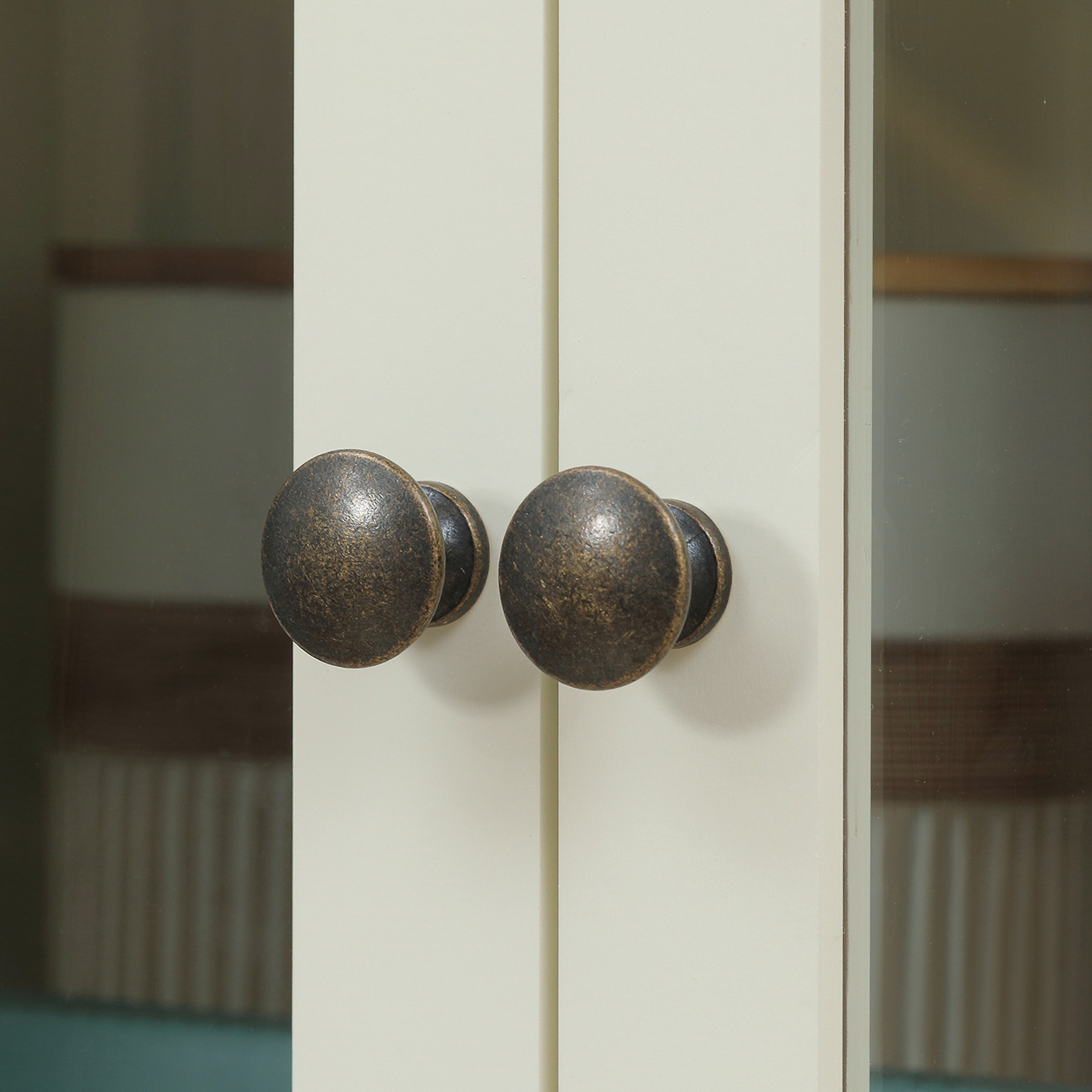 Alacena de Cocina con 2 Puertas de Vidrio 1 Cajón para Salón 76x40x182,5 cm