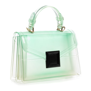 Zapponeta bolso tote mini, de PVC transparente con degradado.