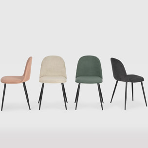 Lot de 4 chaises en tissu - HAVEN