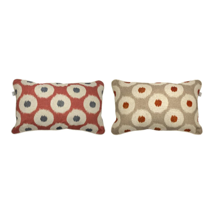 Lot de 2 housses de coussin VIGO - orange/lin