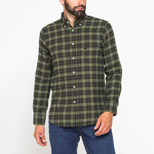 CAMICIA FANTASIA TINTO FILO IN FLANELLA LEGGERA