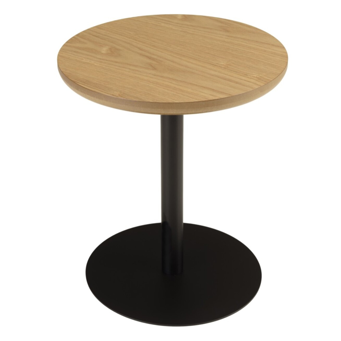 AGATHE - Table d'appoint ronde en bois couleur naturelle pied noir D35cm