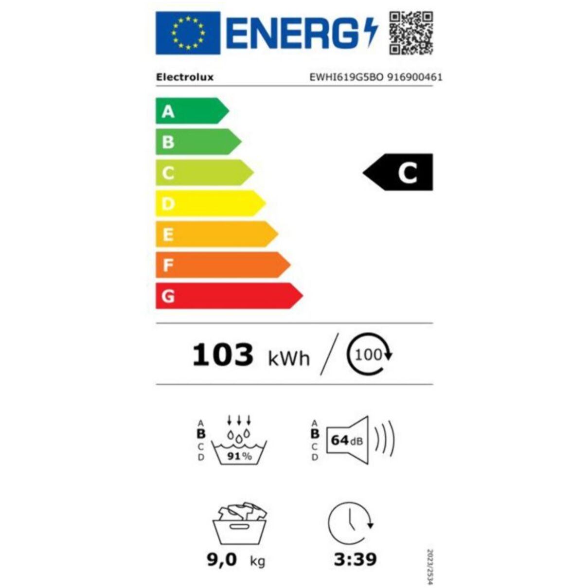 Sèche linge pompe à chaleur ELECTROLUX EWHI619G5BO
