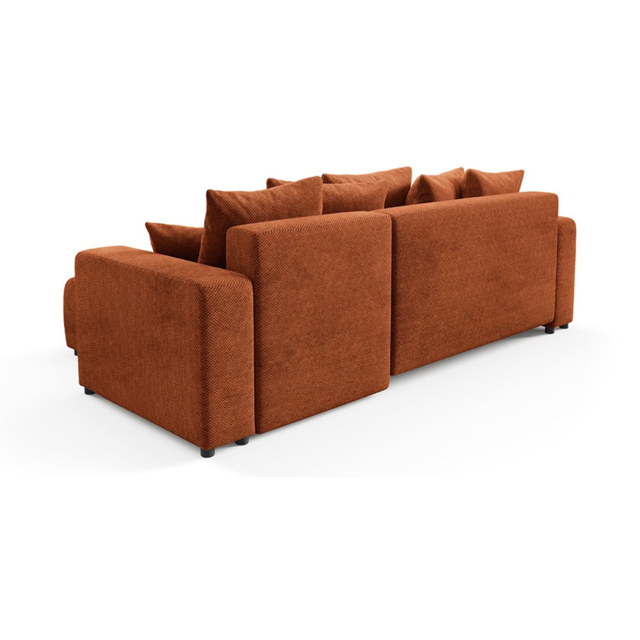GLORIA - Canapé d'angle droit convertible 4 places en tissu terra