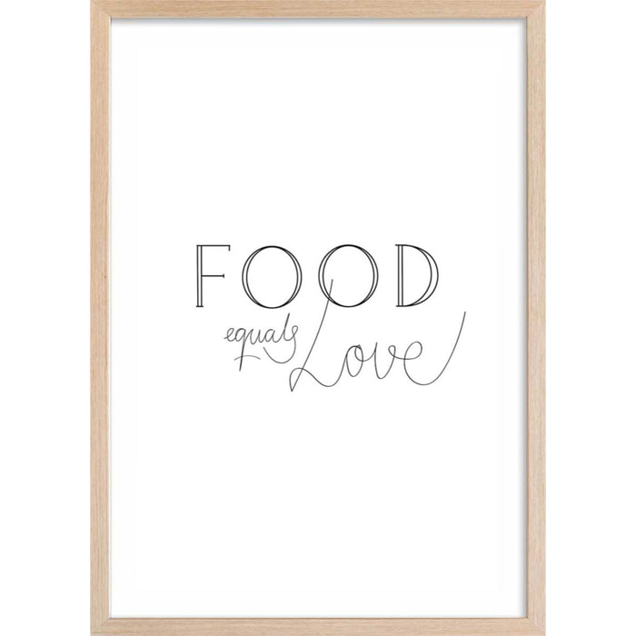 Affiche  food love Affiche + cadre en bois - Chêne