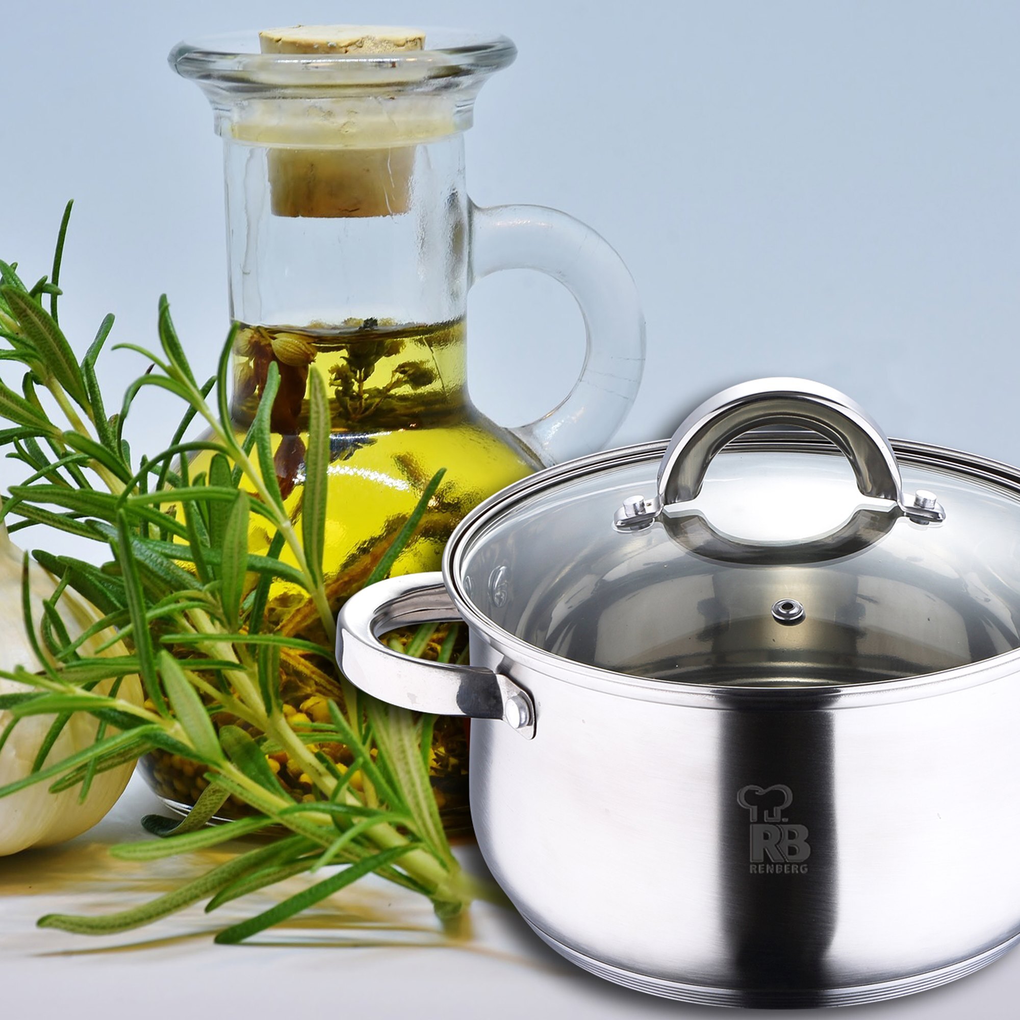 BATERIA COCINA 12 PIEZAS en ACERO INOXIDABLE Renberg