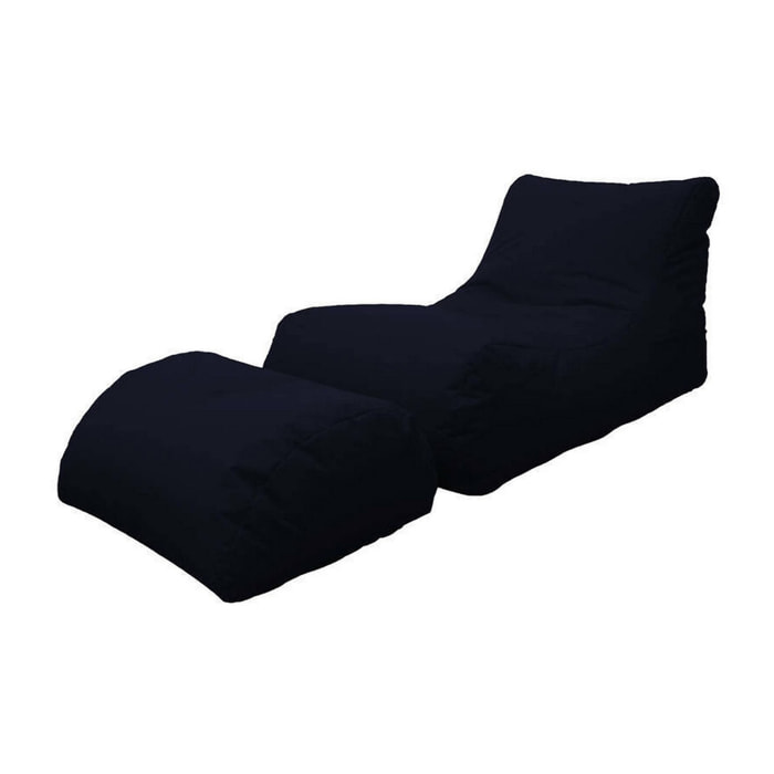 Pouf Alton, Poltrona multiuso, Poltroncina sacco, Pouf poggiapiedi, Made in Italy, 120x80 h60 cm, Nero
