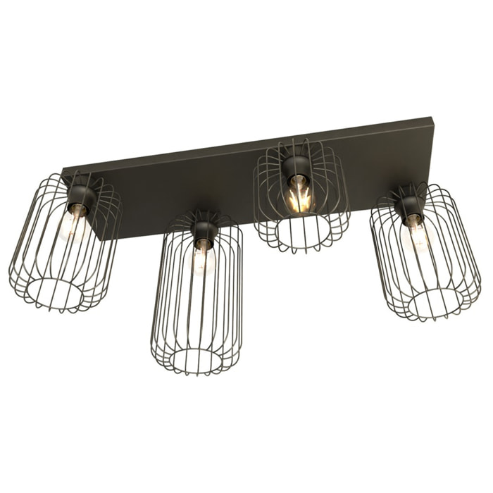 Lampada a sospensione Barn in acciaio nero opaco