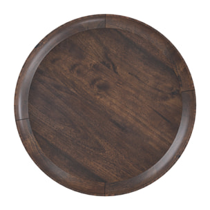 Table d'appoint ronde en bois de manguier foncé D40 cm - Palak