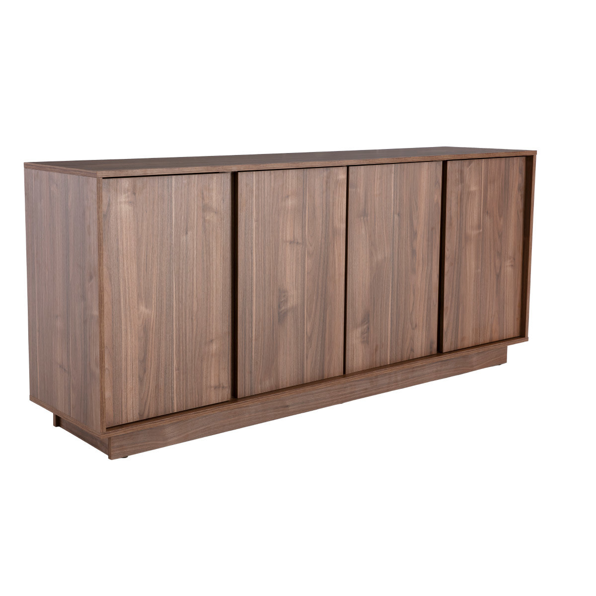 Buffet vintage finition bois foncé noyer 4 portes L180 cm COMO