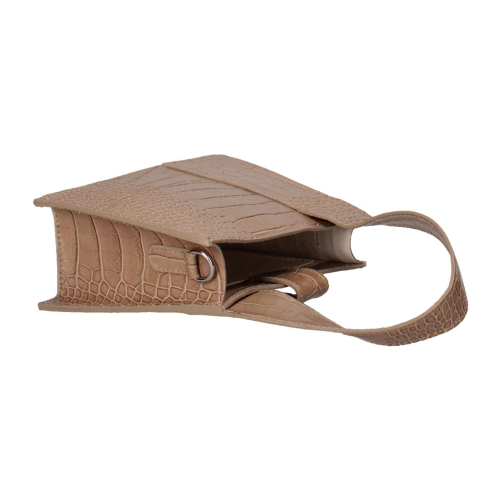 Borsa a mano da donna - Modello False - Vera pelle effetto cocco - 21.0 x 14.0 x 8.0 cm