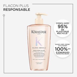 Gloss Absolu - Bain Hydra-Glaze pour Cheveux Longs Sujets aux Frisottis 500 ml