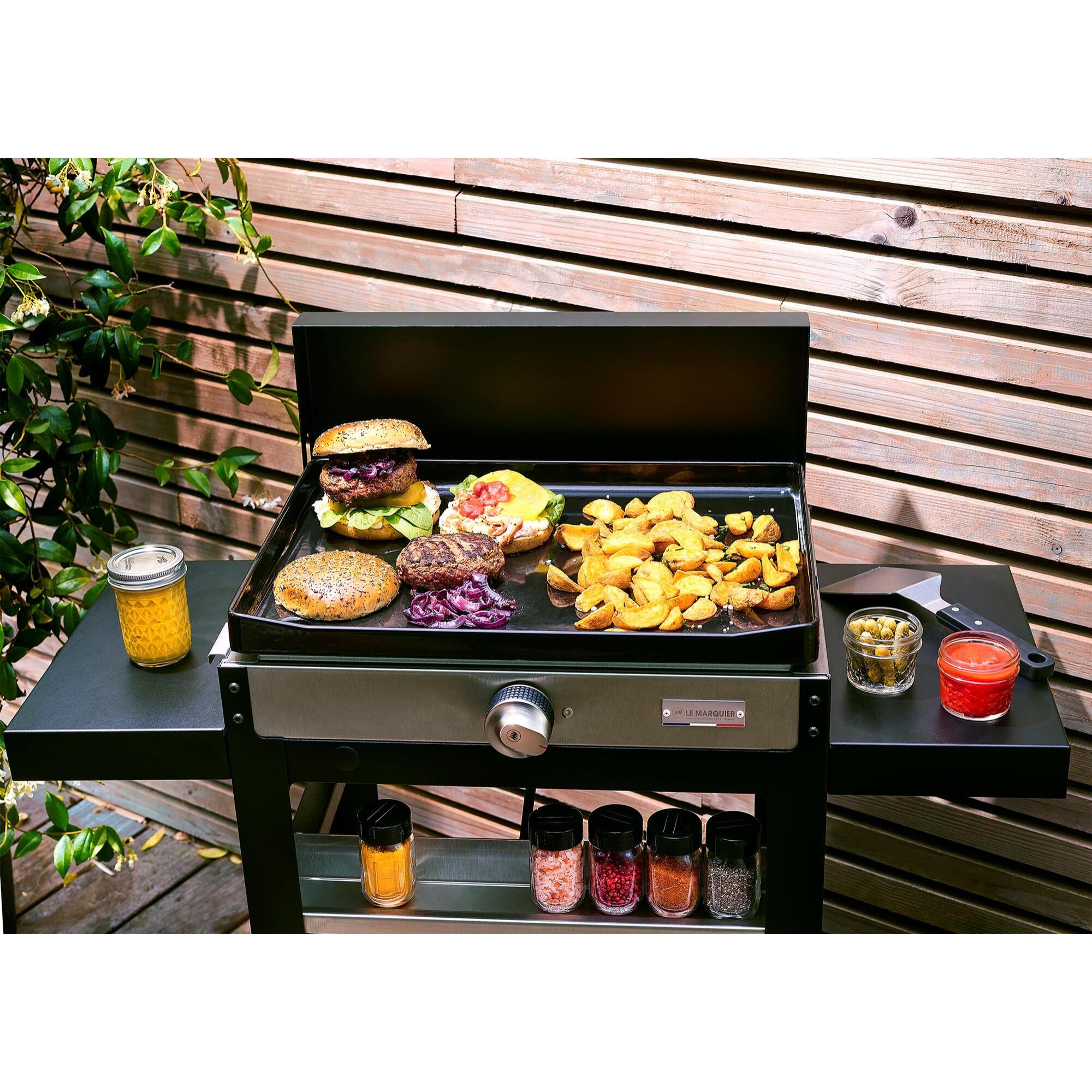 La Plancha Francaise Electrique 150 Duo Edition (Couvercle, Chariot, Porte Épices Et Rideau Inclus) - LE MARQUIER