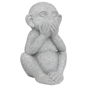 Singe déco extérieur Sohel H.42cm résine gris