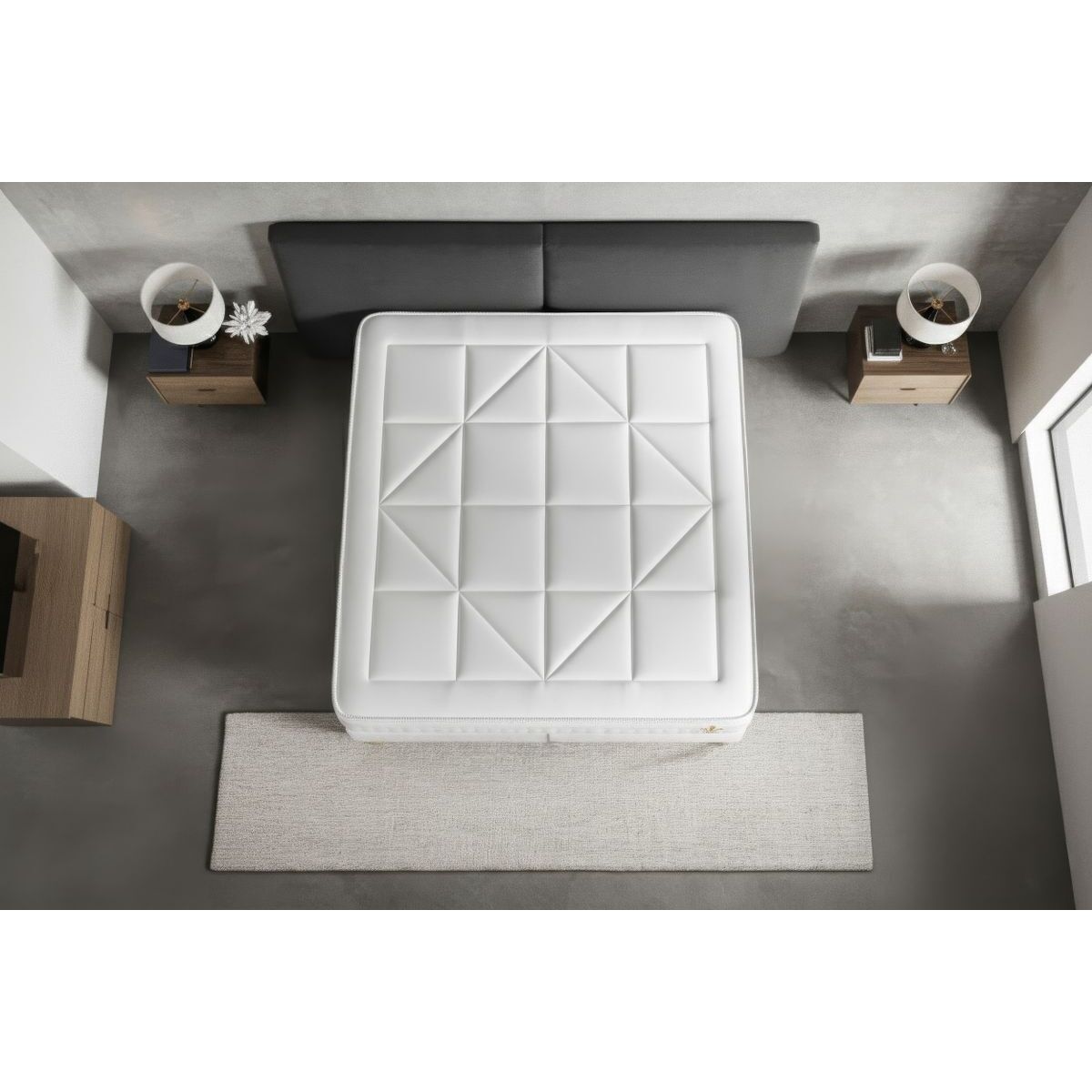 Ensemble Matelas Vingt-Huit - 28cm - Ressorts ensachés et mémoire de forme - Soutien sur mesure - Sommier kit Gris