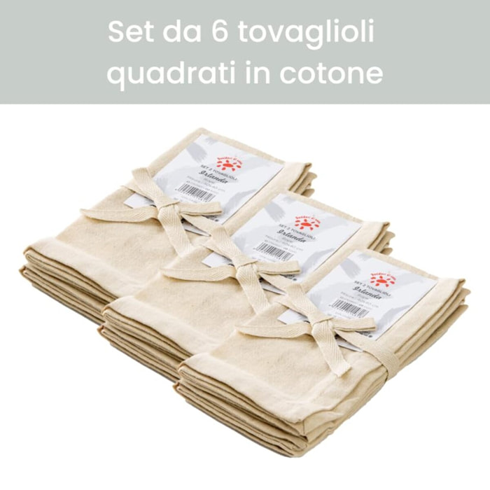 Set tovaglioli in cotone morbido e resistente, 6 pezzi eleganti e pratici, ideali per tavola quotidiana e occasioni speciali, rifinitura curata e design versatile, lavabili e durevoli, adatti a ogni stile di apparecchiatura, dimensioni 40x40 cm