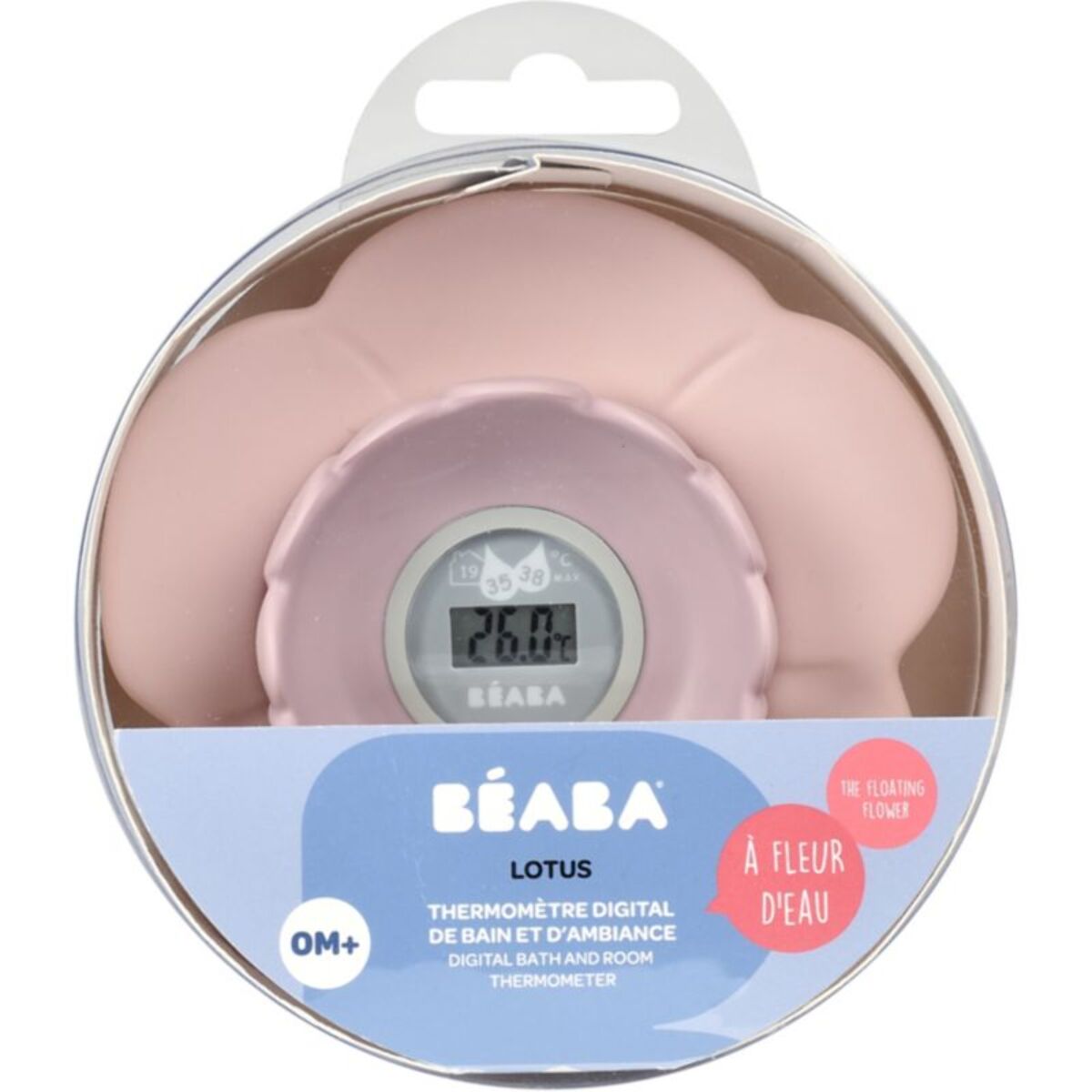 Thermomètre de bain BEABA de bain Lotus Old Pink
