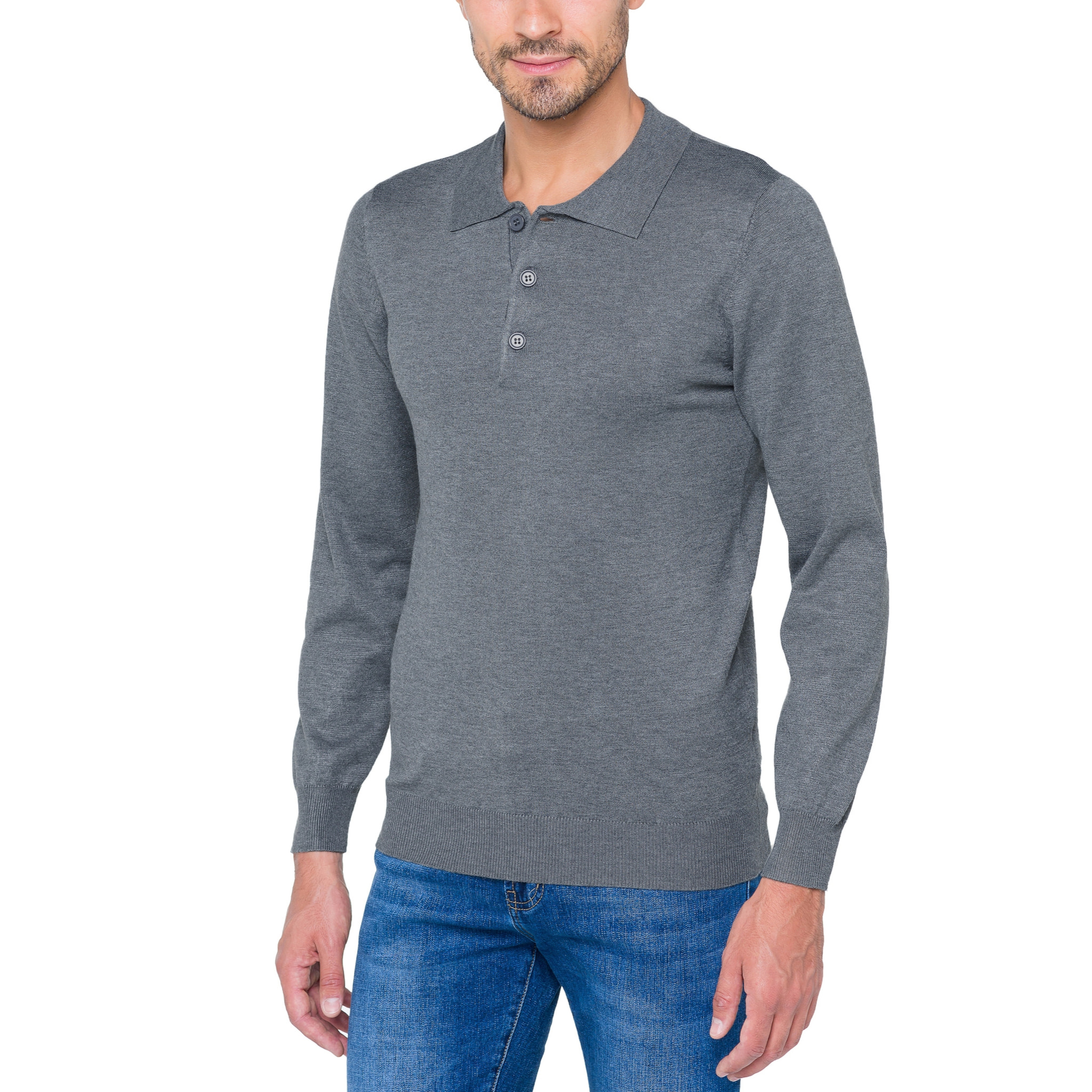 Maglia Hot Buttered Blackdown con bottoni Grigio Chiaro