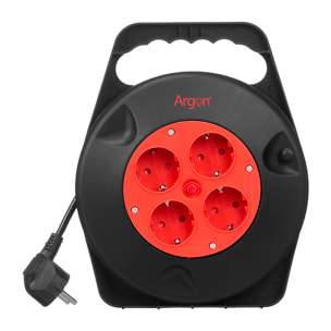 Cavo avvolgibile di 10m con 4 prese europee 2300W.