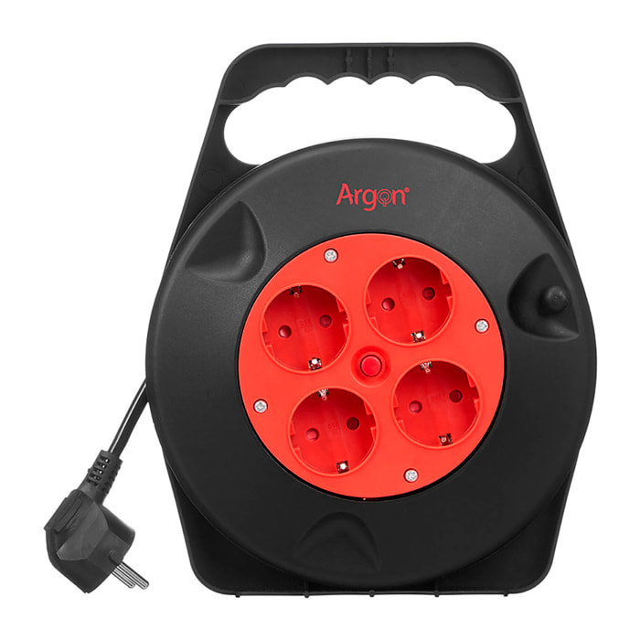 Cavo avvolgibile di 10m con 4 prese europee 2300W.