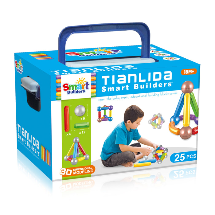 SET DE CONSTRUCCIÓN MAGNETICO 25 pcs