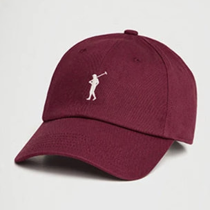 Gorra granate de seis paneles con logo Rigby Go