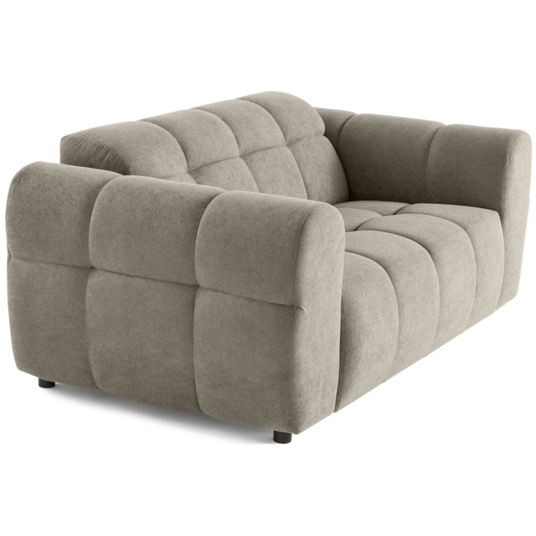 Ray - canapé droit 2 places en tissu texturé - Gris