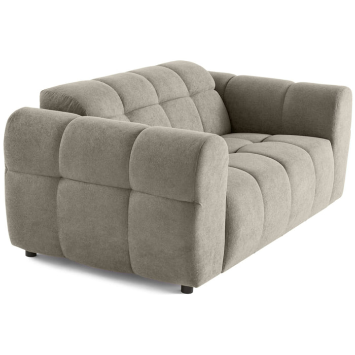 Ray - canapé droit 2 places en tissu texturé - Gris