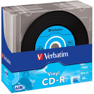 CD vierge VERBATIM CD-R Data Vinyl 700MB 10PK Slim 52x