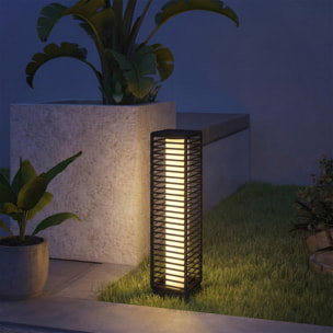 Lanterne solaire capteur de lumière résine tressée noir