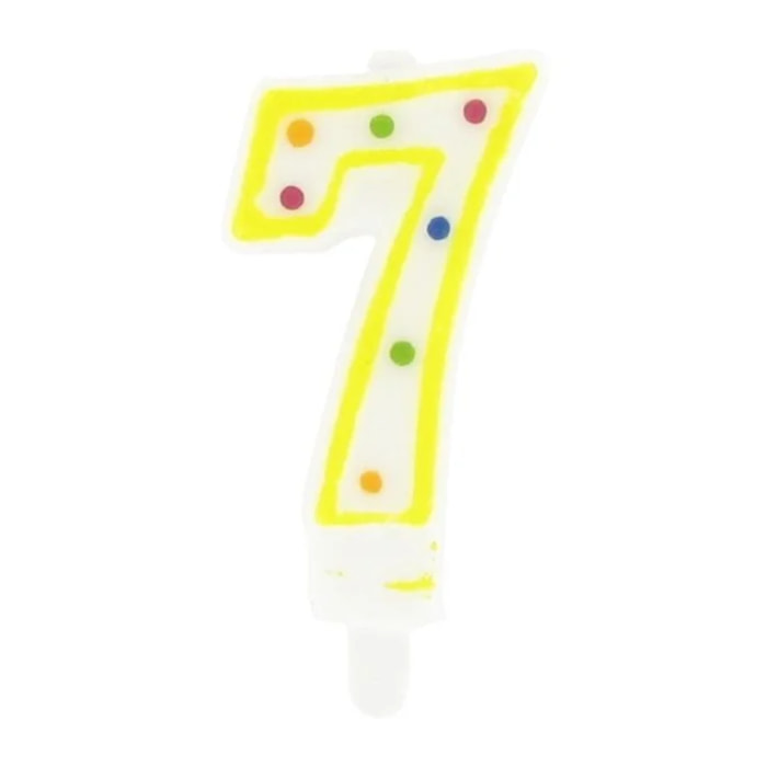 Bougie anniversaire chiffre 7 Fackelmann Rio Party