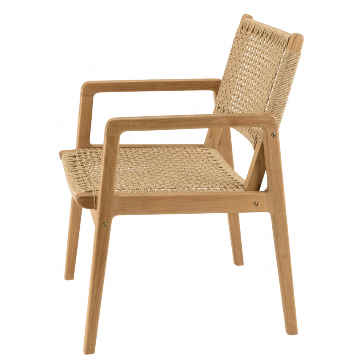 VALERIA - Lot de 2 fauteuils jardin teck naturel rotin synthétique beige