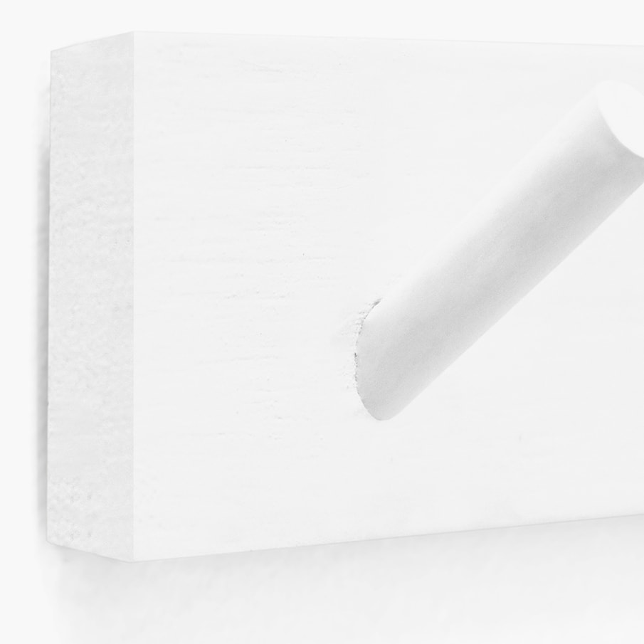 Cintre mural en bois massif blanc 61x5cm Hauteur: 5 Longueur: 61 Largeur: 1.4