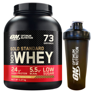 Gold Standard 100% Whey Proteine in Polvere con Aminoacidi al Caramello 2,27kg 73 Porzioni + Shaker