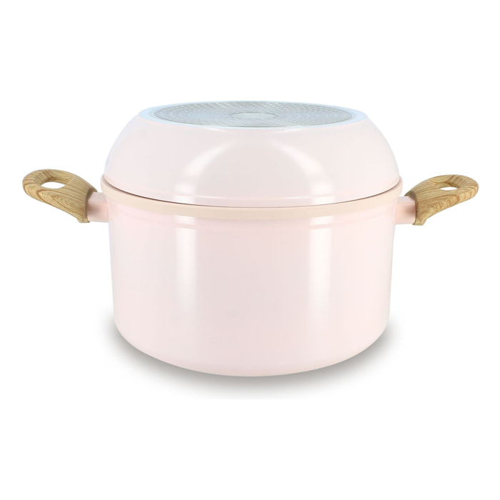 Batterie de cuisine amovible 8 pièces rose en aluminium recyclé COLORAMA