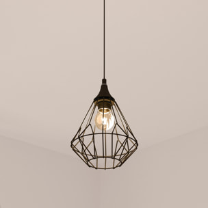 Suspension filaire "Flave" noire - métal D19 cm