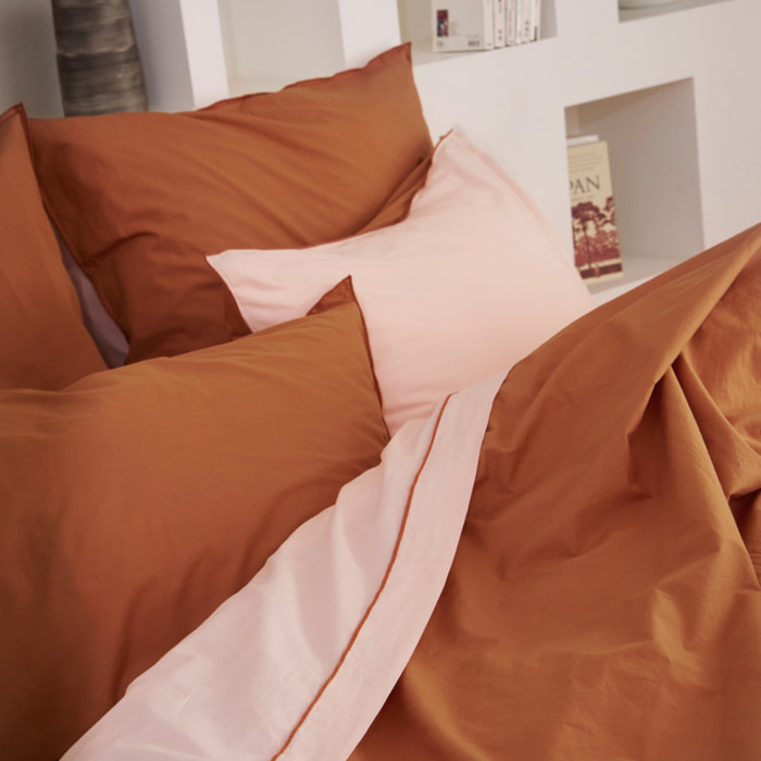 Les 2 taies d'oreiller en percale de coton lavé, DOUCEUR LAVÉE