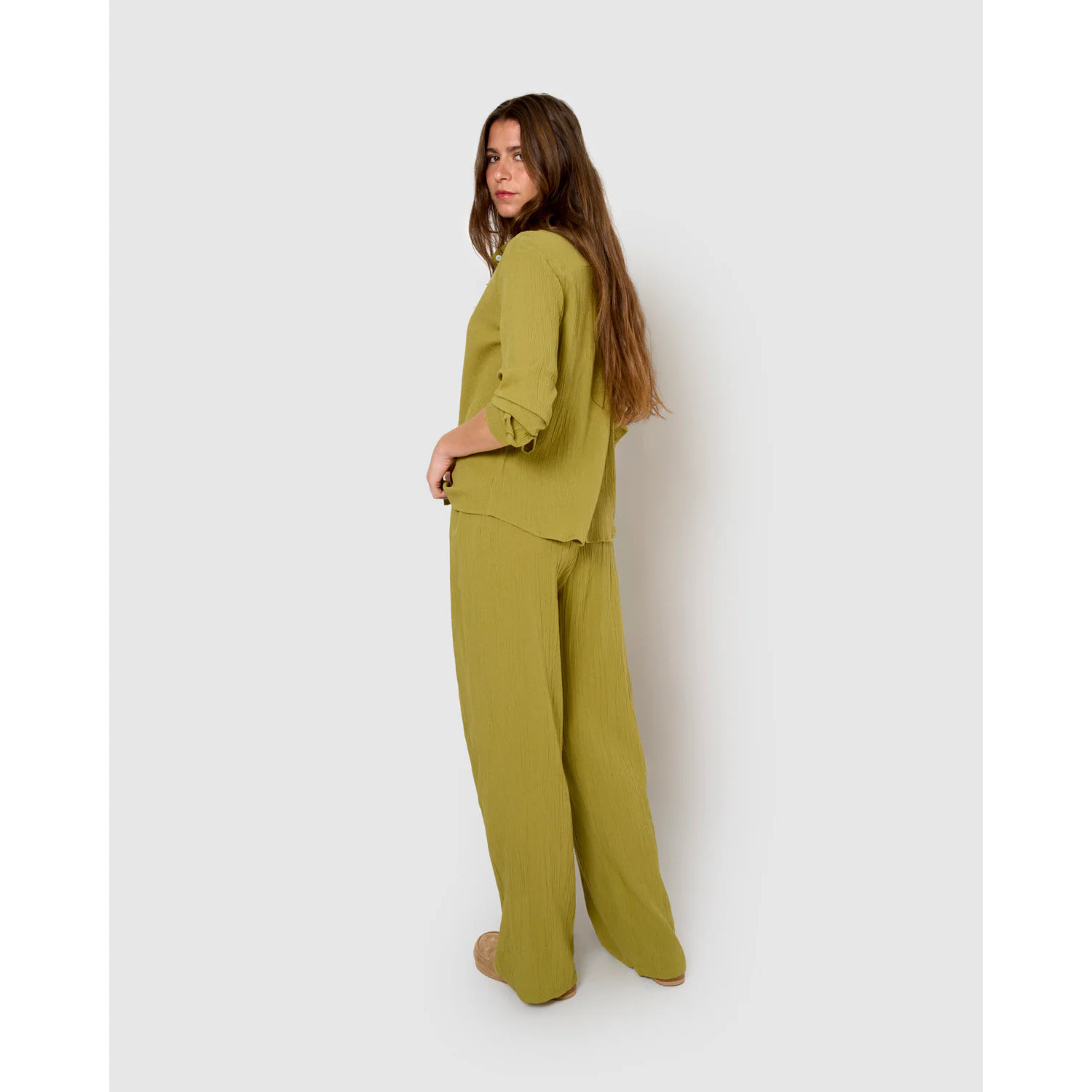 Pantalón algodón lino lima