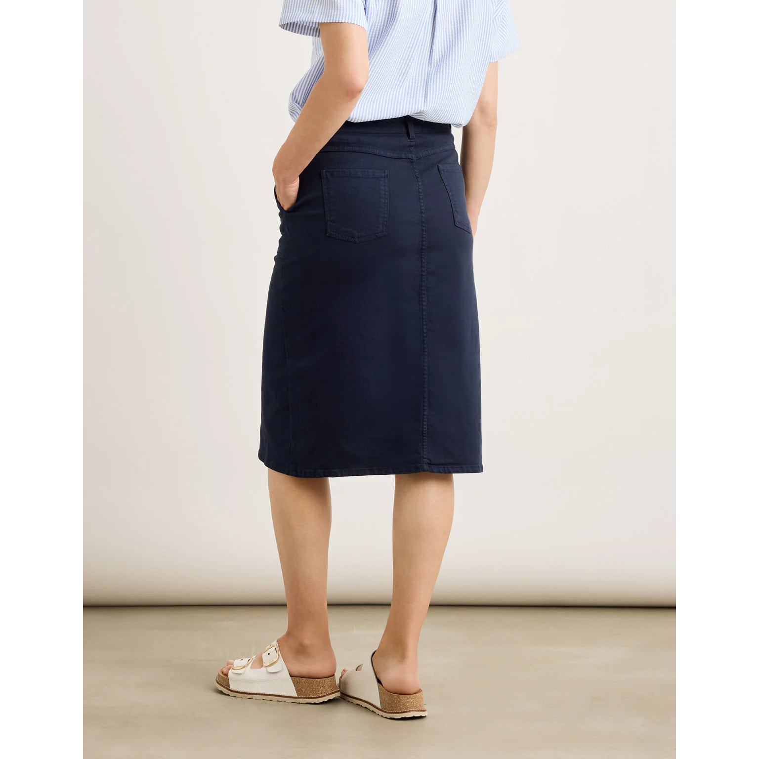 Falda Midi Azul Marino - Dresling