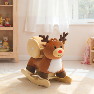 Cheval à bascule enfant jouet à bascule renne siège ceinture réglable effets sonores