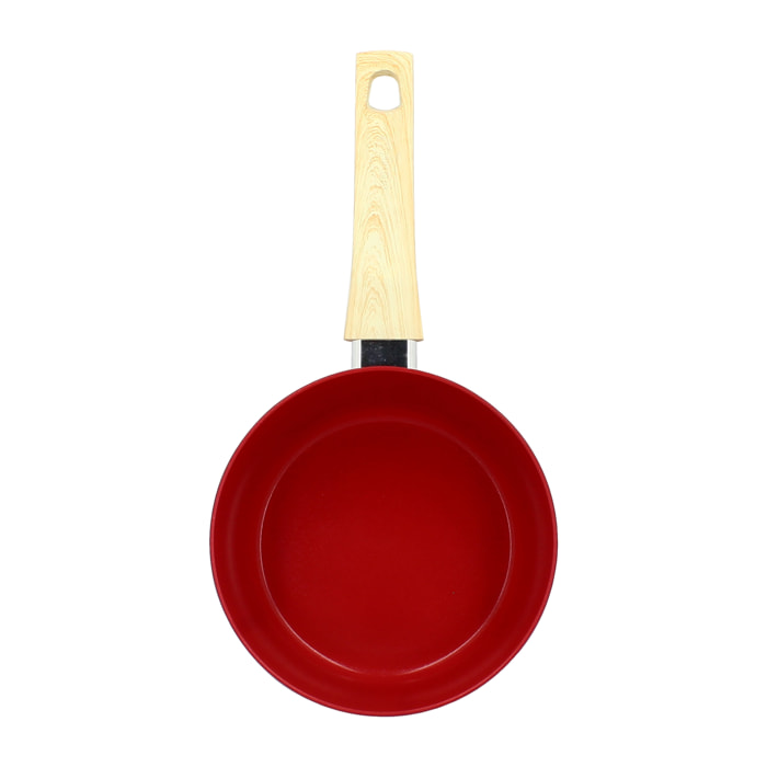 Casserole en aluminium 18cm rouge - compatible induction COLORAMA