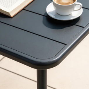 EVORA Table carrée 2 places 50x50cm gris foncé