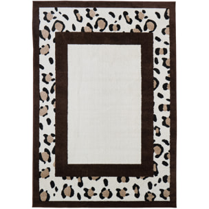 LEOVAH - Tapis de salon marron à motif léopard