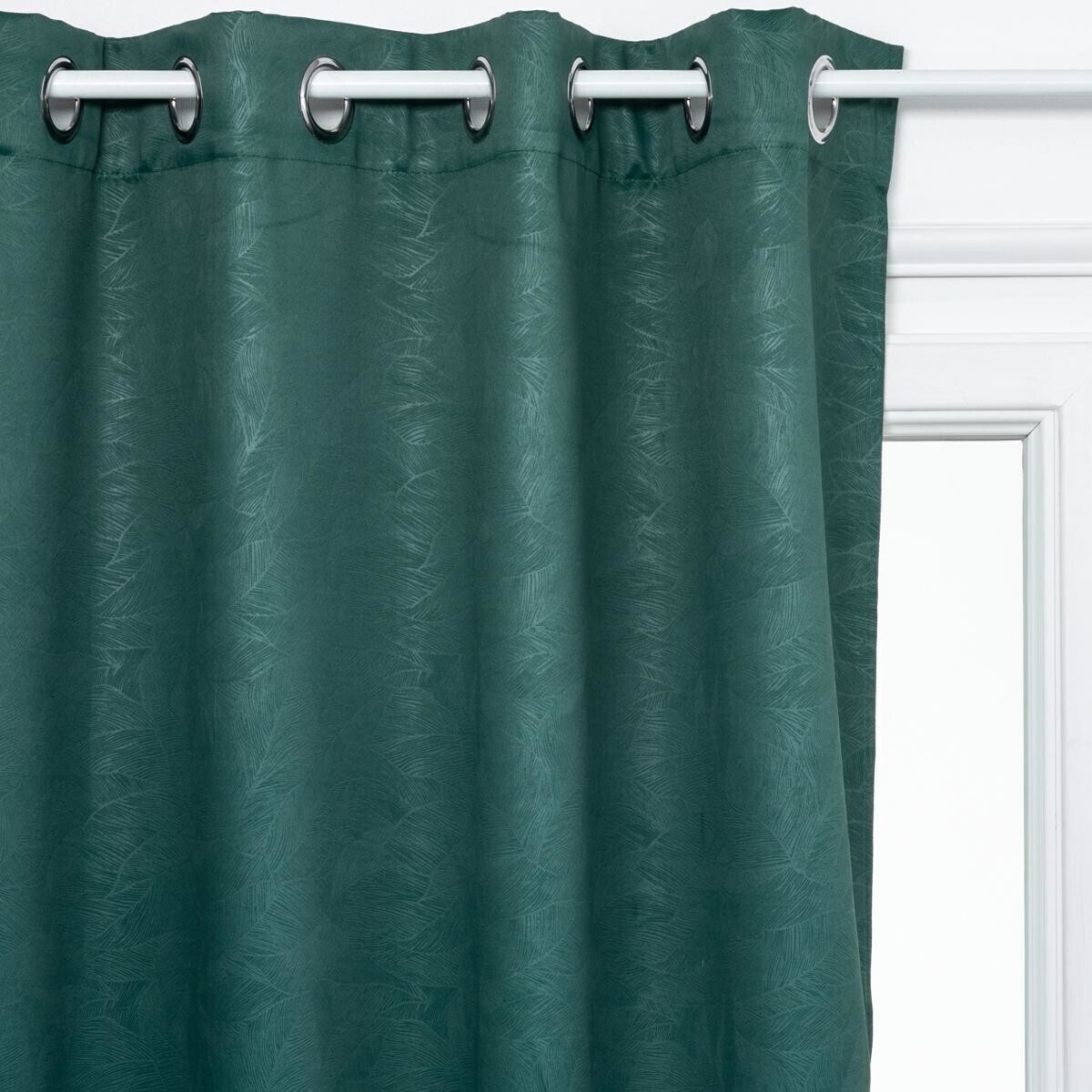 Rideau occultant "Feuilles" - vert - 140x260 cm