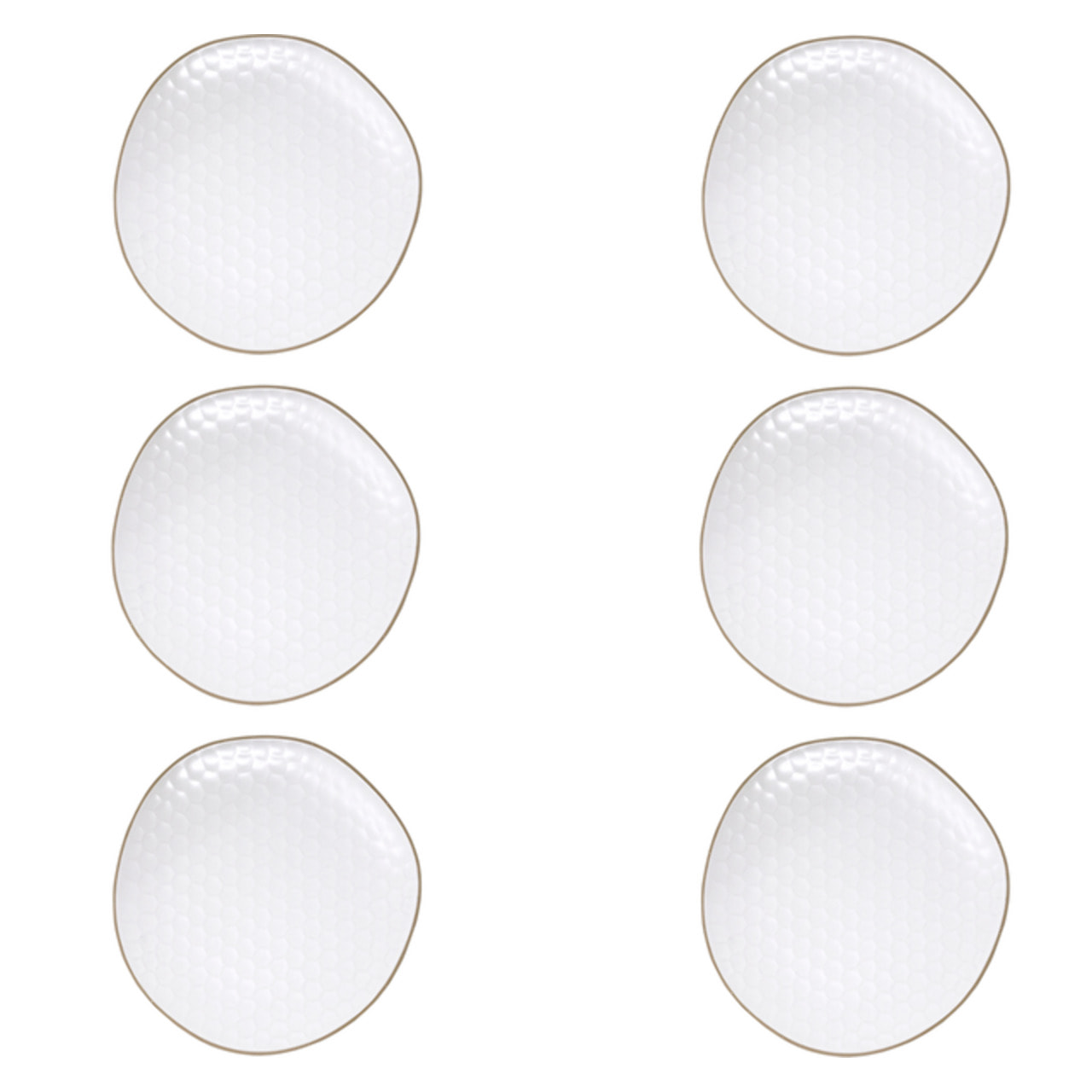 Set 6 piatti piani Impronte in stoneware
