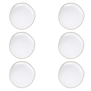 Set 6 piatti piani Impronte in stoneware
