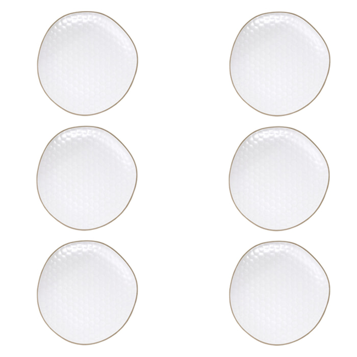 Set 6 piatti piani Impronte in stoneware